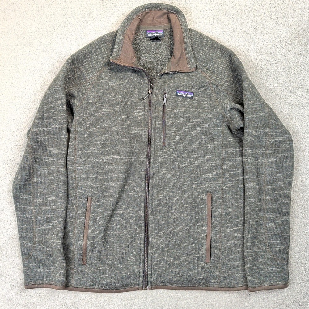 Patagonia Better Sweater Full Zip Jacket Mens Medium Heathered Green Fleece